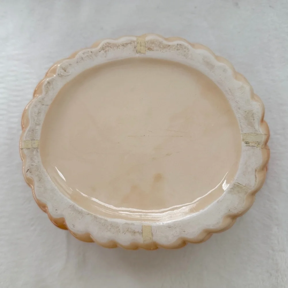 Vintage Ceramic Faux Woven Bread Basket Planter Fruit Wicker Look Decorative - Picture 10 of 10